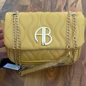 Alexis Bendel Yellow Quilted Chain Bag NWT